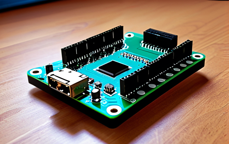 **

Open-source hardware concept. Circuit board with visible components (Arduino or Raspberry Pi style). Connection points glowing with IoT symbols (WiFi, Bluetooth). Faint overlay of a global network map in the background. Emphasize collaboration and accessibility.

**